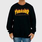 Moletom Thrasher Careca Flame Logo Preto