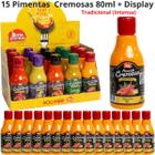 Molho Pimenta Cremosa Brasileira Com Azeitonas e Ervas Finas Intensa Display Bahia Premium Até 4 Sabores C/15un 80ml