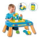Molto Blocks Mesinha Infantil Criativa Educativa Azul Baby Land 20 Blocos Cardoso Toys