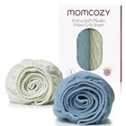 Momcozy Lençóis de Berço Musselina 52"x28" (Azul Céu Cinza) 2un Conforto e Segurança