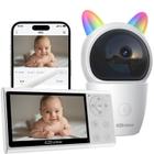 Monitor de Bebê CZeView 2K com Câmera e Áudio - Visão Noturna, Zoom, Tela 4,3" e App