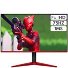 Monitor Gamer 22" Full HD LED 1ms 75Hz HDMI HQ Moba 22GHQ75 Preto e vermelho