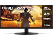 Monitor Gamer AOC 27", Full HD, 200Hz, 0.3ms, IPS, G-Sync, HDR, Ângulo Ajustável, Preto - 27G42HE