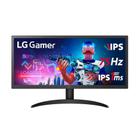 Monitor Gamer LG 26" Full HD, Ultra Wide, 75Hz, 1ms, IPS, HDMI, FreeSync Premium, HDR 10, 99% sRGB, VESA, Preto - 26WQ500