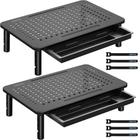 Monitor Stand Riser BONTEC, pacote com 2 gavetas, ajuste de altura.