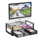 Monitor, suporte, elevador e organizador de mesa Ekisemio Glass Metal