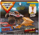 Monster Jam, Zombie Monster Dirt Starter Set, Com 8oz de Monster Dirt e Oficial 1:64 Scale Die-Cast Truck