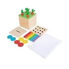Montessori Toddler Play Kit Montessori Box Toys para 1 Ano de Idade 2 Anos Bebê Aprendendo Brinquedos Presente Cenoura Colheita Jogo, Matchstick Color Drop Game e Caixa de Moedas (3-por-1)