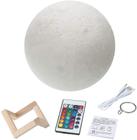 Moon Lamp Pendurado 3D Impressão Moon Light Led 16 Cores