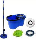 Mop Giratorio Com 3 Refis Cesto Balde Inox Perfect Mop