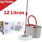 Mop Giratório Com Balde e Esfregão 12L Aço Inox Limpeza Geral 128cm Original UpHome