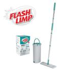 Mop Lava e Seca FIT Limpador Com Balde Esfregão Microfibra para Pisos Flash Limp MOP6088