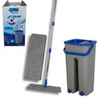 Mop rodo esfregão flat balde lava seca limpeza multiuso profissional