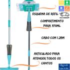 Mop Spray Mágico Mor C/ Esfregão Reservatório Rodo De Limpeza e Refil de Microfibra