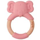 Mordedor em Silicone e Bambu Elefante Rosa - Buba