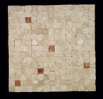 Mosaico Peruíbe Aspecto Spacato Bege 28x28 cm Travertino com Rosso Nacional Pietra Bella Mosaico de mármore Peruibe 28x28cm bege Trento