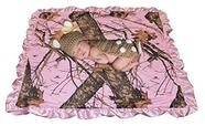 Mossy Oak BU Pink Camo Baby Cobertor, Super Soft Carstens Microfur Back e Cetim, Arco, Newborn Pink Camouflage Gift Blanket