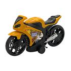 Moto Brinquedo Amarela Super 1600 Rodas Esportivas e Fricção com Carenagem Aerodinâmica e Acabamento Cromado