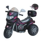 Moto Elétrica 12V Sprint Turbo Preta Pink Com Capacete Bieme - Biemme