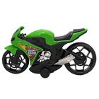 Moto Esportiva De Brinquedo Rodas Largas Com Fricção Verde