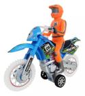 Moto Fricção Com Boneco Luz E Som - Dm Toys