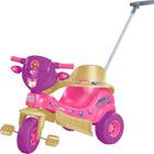 Moto Motoca Triciclo Infantil Tico Tico Velo Toys Princess Meg c/ Empurrador c/ Capacete - Rosa / Do