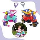 Motoca Triciclo Infantil Avespa Carrinho de Passeio Pedal Com Guia, buzina, baú porta objetos
