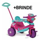 Motoca Triciclo Infantil Velo Baby com Empurrador - Bandeirante + Cartelado com boneca