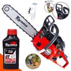 Motor Serra Moto Serra Motosserra Com ÓLEO TOYAMA 2T À Gasolina 49cc 2,8HP 13.500rpm Sabre 16 Polegadas Ponta Rolante, Alto Desempenho Ideal Para Todos os Trabalhos de Corte TCS53F-G2