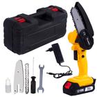 Motoserra Elétrica sem Fio Mini Serra Elétrica Bateria de Lítio 20V com Maleta - Hawk