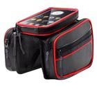 Mountain Bike Touch Screen Saddle Bag Top Tube Bag (Vermelho) - HTTN