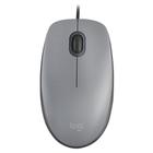 Mouse c/fioUSB Logitech M110c/Clique Silencioso, Design Ambidestro e Facilidade Plug and Play, Cinza