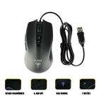 Mouse com fio mount cl-mm046 preto/led/6400dpi/7d 1,5m