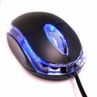 Mouse com Fio USB Compacto 1000Dpi Óptico LED Azul Exbom MS-10 Preto