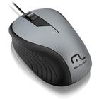 Mouse com fio USB Emborrachado Preto e Cinza MO225 Multilaser