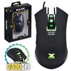 Mouse Cor Preta Vinik 2400dpi Gamer Conexão USB Alta Qualidade Cabo Trançado 1,8m Sensor Óptico de Alta Performance Luz de Led Pulsante