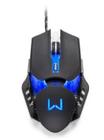 Mouse Gamer 3200 DPI Warrior Keon MO267 6 Botões USB Preto Com Led