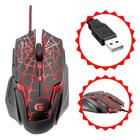 Mouse Gamer Até 3200DPI Com Led Vermelho Cabo Textil 1,5m Alta Performance Para Jogos Conexão USB Botões Macro