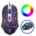 Mouse Gamer Clanm Jungle Profissional P/ Jogos Led Colorido Rainbaw Conexão USB Cabo 1,5m Até 3600DPI Clanm