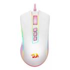 Mouse Gamer Cobra Rgb Branco Rosa 12000 Dpi Redragon