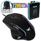 Mouse Gamer Ergonômico 7200 DPI 7 BOTOES LED RGB CABO 1,8M Profissional Para Jogos
