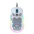 Mouse Gamer Force One Gripen, 12000Dpi, 7 Botões, Ambidestro, Rgb, Branco