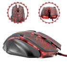 Mouse Gamer Fortrek Spider Profissional Cabo Textil 1,5m Com Led Vermelho Sensor Óptico Com Botões Macro Design Ergonômico Entrada USB