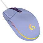 Mouse Gamer Logitech G203 LIGHTSYNC RGB, Efeito de Ondas de Cores, 6 Botões Programáveis e Até 8.000 DPI, Lilás - 910-005852