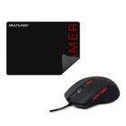 Mouse Gamer Multilaser 3200 Dpi + Mouse Pad Vermelho MO306