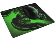 Mouse Gamer Razer 6400 DPI 3 Botôes Abyssus Lite - + Goliathus Mobile Construct com Mouse Pad