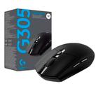 Mouse Gamer sem fio Logitech G305 Lightspeed 12000 DPI 6 Botões Preto