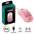 Mouse gamer vx gaming void led rgb 7600 dpi rosa cabo usb 1.8m - mgv120r - VINIK