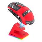 Mouse Gamer X6 Attack Shark Tri Mode 26000dpi Dock Vermelho