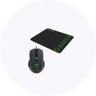 Mouse + mousepad gamer 3200dpi c/ 6 botoes preto/verde